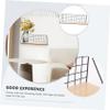 Hemoton Decorative Shelving Floating Wall Shelves Metal Wire Hanging Rustic Storage Rack Organizer for Bedroom Bedside Kitchen Bathroom Living Room 45x16x13cm Wall Mounted Shelves view 4
