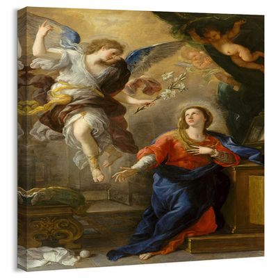 artprints1stop Canvas Print Wall Art - The Annunciation by Luca Giordano - 24x36 inches