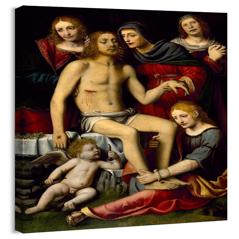artprints1stop Canvas Print Wall Art - Lamentation Over The Dead Christ by Bernardino Luini - 24x36 inches