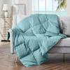 puredown Soft Feather Down Throw Blanket Lightweight Packable Couch Throw for Indoor and Outdoor Use, Throw 50"X70", Teal Blue view 1