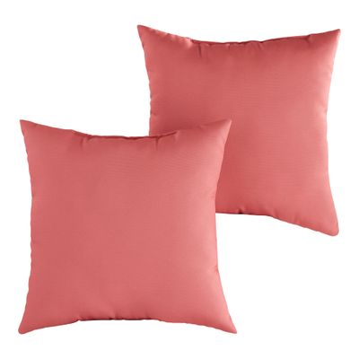 Greendale Home Fashions Outdoor 17-inch Square Decorative Throw Pillow, 2-Pack, Dusk Pink