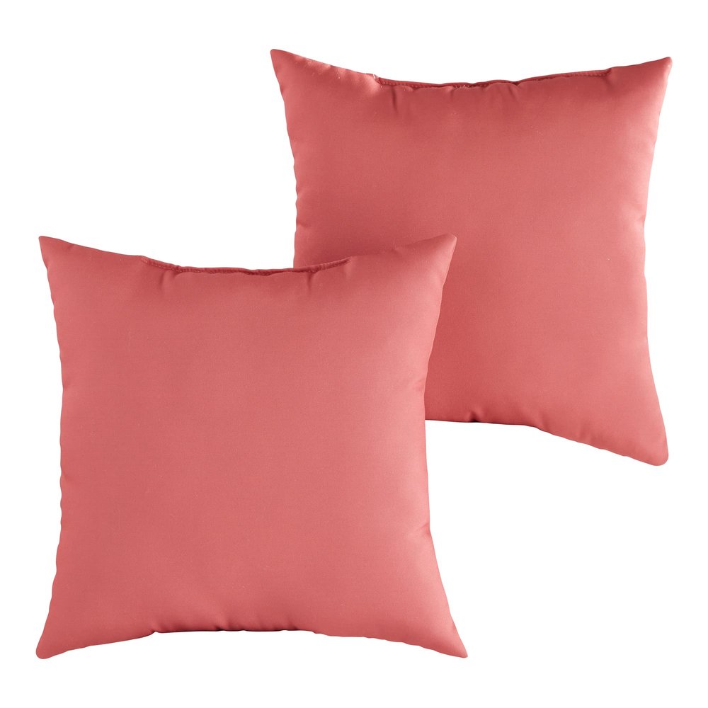 Greendale Home Fashions Outdoor 17-inch Square Decorative Throw Pillow, 2-Pack, Dusk Pink