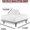 Split Head Waterproof Mattress Protector- Top Split 39 Inch Flex Top Adjustable Bed Base Cal King Size Fitted Style 100% Terry Cotton Soft Cover- Pocket Up to 18 Inches (39" Cal King, White Color) view 2