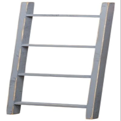 Furniture Barn USA Country-Style 4' Decorative Ladder, Gray