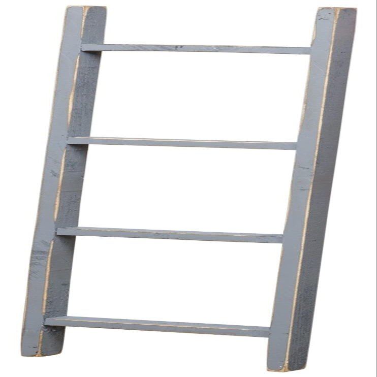 Furniture Barn USA Country-Style 4' Decorative Ladder, Gray