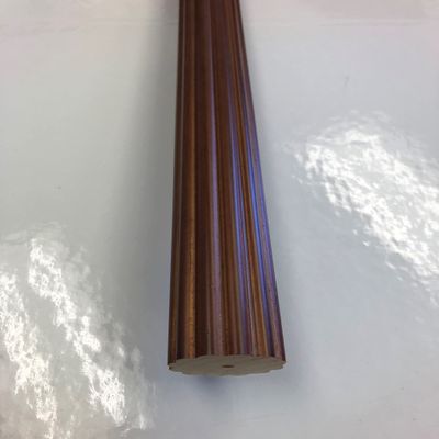1 3/8 Inch Diameter Drapery Wood Fluted Curtain Rod 6 Ft (Walnut)