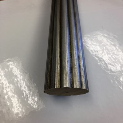 2 Inch Diameter Drapery Wood Fluted Curtain Rod 8 FT (Silver)