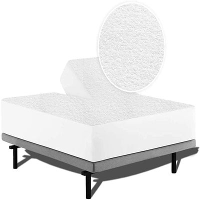 Split Head Waterproof Mattress Protector- Top Split 39 Inch Flex Top Adjustable Bed Base Cal King Size Fitted Style 100% Terry Cotton Soft Cover- Pocket Up to 15 Inches (39" Cal King, White Color)