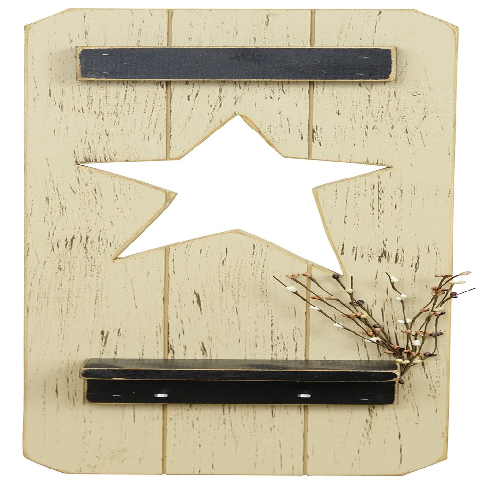 Furniture Barn USA Country-Style Star Shutter, Whole Wheat Beige