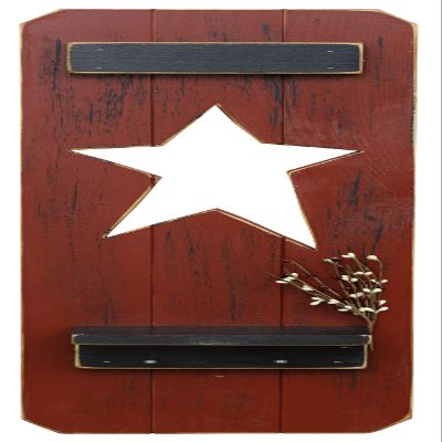 Furniture Barn USA Country-Style Star Shutter, Burgundy