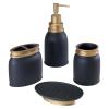 Avanti Linens - 4pc Accessory Set, Guest Bathroom Essentials, Decorative Bathroom Decor (Memphis Collection, Black) view 1