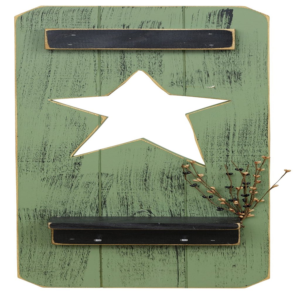 Furniture Barn USA Country-Style Star Shutter, Green