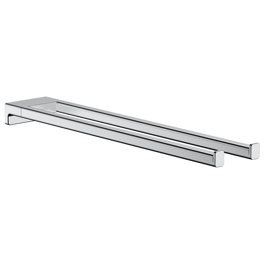 hansgrohe AddStoris Towel Holder Twin-Handle in Chrome 1-inch Accessories in Chrome, 41770000