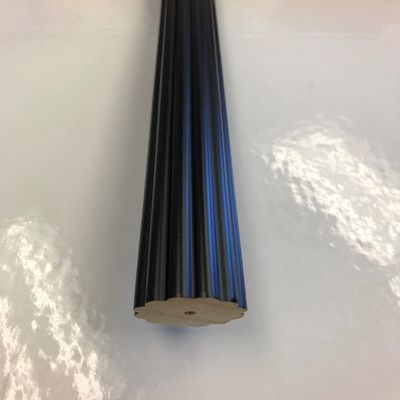 1 3/8 Inch Diameter Drapery Wood Fluted Curtain Rod 8 Ft (Black)