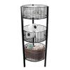 3-Tier Saving Place Basket, Market Basket, Storage Basket Organizer, Kitchen Storage Bin, Bathroom Tower Baskets, Laundry Organization (Black) view 1