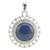 Fengshuibringluck Feng Shui Natural Crystal Jade Sun Flower Sweater Chain Necklace Pendant Decoration Jewelry (lapis lazuli) view 1