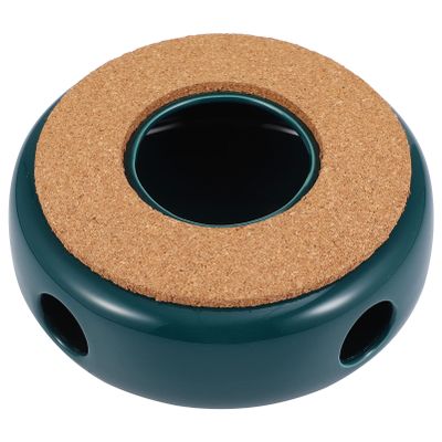 1pc Ceramic Tea Warmer Candle Holder Elegant Teapot Heater for Home Office Non- Base Practical Accessory for Tea Houses Shops Beautiful Design for Desktop Decor