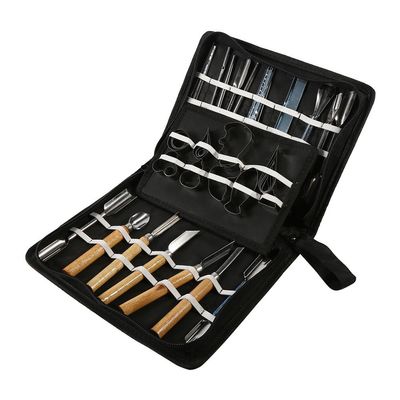 Aqur2020 1 Set 46Pcs Food Carving Fruit Vegetable Food Peeling Culinary Kitchen Carving Sculpting Modeling Tools Kit