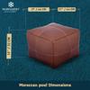 Marrakesh Gallery Square Leather Ottoman Cover  Moroccan Pouf Cover for Living Room & Bedroom, Handmade Leather Pouf Ottoman Slipcover, Coffee Table Footstool unstuffed view 3
