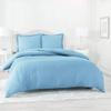 100% Supima Cotton Duvet Cover Set, 5 Pieces 500-TC Luxury Soft Bedding Set with Zipper Closure, Oversize King (98 x 118), Light Blue Solid view 1