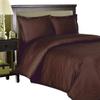 100% Supima Cotton Duvet Cover Set, 3 Pieces 500-TC Luxury Soft Bedding Set with Zipper Closure, Twin/Twin XL, Chocolate Stripe view 1