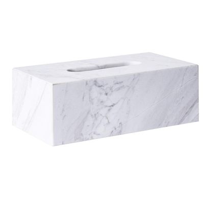 Cube Square Tissue Holder Box,Natural Smooth Marble Tissue Holder, Napkin Holder Pumping Paper Case Dispenser,Large Vanity Box,for Bathroom Vanity Countertops, Bedroom Dressers,Night Stands