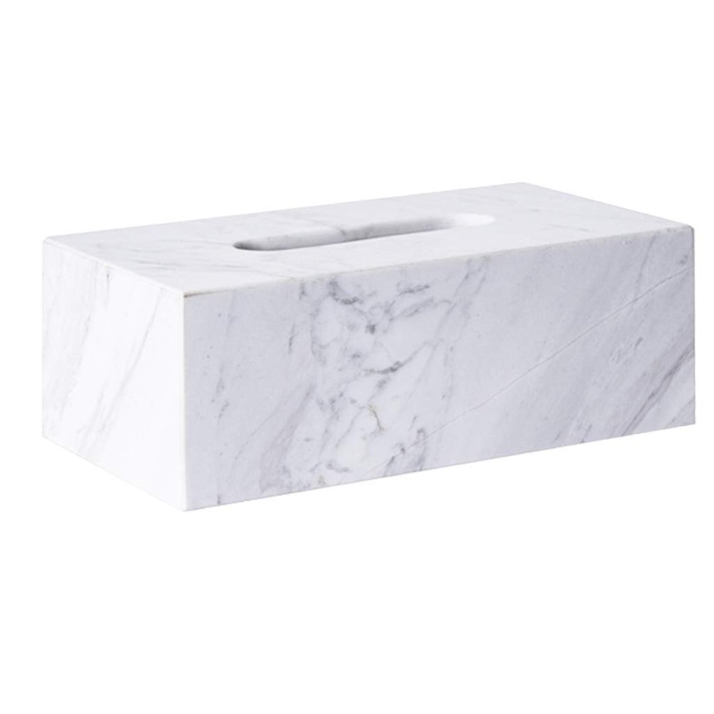 Cube Square Tissue Holder Box,Natural Smooth Marble Tissue Holder, Napkin Holder Pumping Paper Case Dispenser,Large Vanity Box,for Bathroom Vanity Countertops, Bedroom Dressers,Night Stands