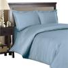 100% Supima Cotton Duvet Cover Set, 5 Pieces 500-TC Luxury Soft Bedding Set with Zipper Closure, Full/Queen, Light Blue Stripe view 1