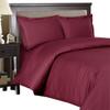 100% Supima Cotton Duvet Cover Set, 3 Pieces 500-TC Luxury Soft Bedding Set with Zipper Closure, Twin/Twin XL, Burgundy Stripe view 1