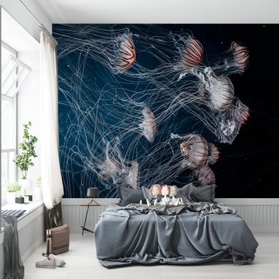 Niwo ART - Jellyfish, Removable Wall Mural | Self-Adhesive Large Wallpaper (96"x144")