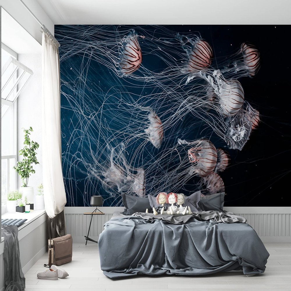 Niwo ART - Jellyfish, Removable Wall Mural | Self-Adhesive Large Wallpaper (96"x144")