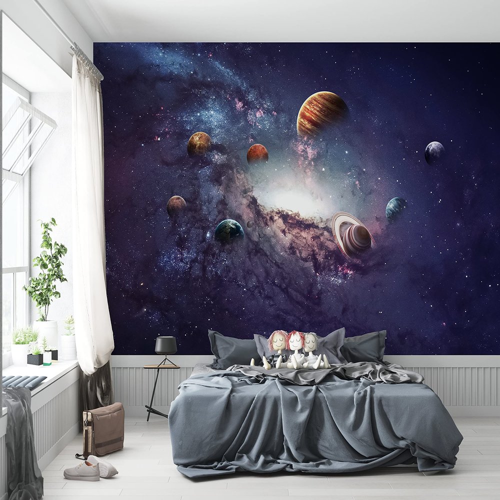 Niwo ART - Solar System, Removable Wall Mural | Self-Adhesive Large Wallpaper (64"x96")