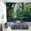 Niwo ART - Fantasy Forest Background Illustration Painting, Removable Wall Mural | Self-Adhesive Large Wallpaper (96"x144") view 1