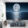 Niwo ART - Full Moon Rising Over the Ocean, Removable Wall Mural | Self-Adhesive Large Wallpaper (64"x96") view 1