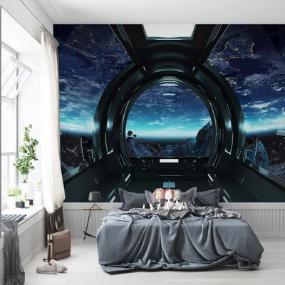 Niwo ART - Outer Space Views from The Spaceship, Removable Wall Mural | Self-Adhesive Large Wallpaper (96"x144")