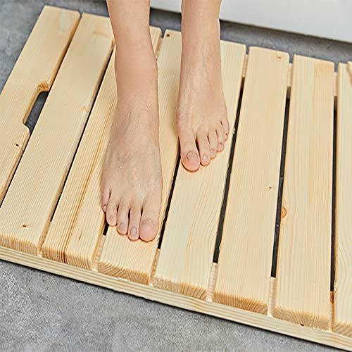 U/D Bathroom Board, Wooden Sturdy Water Proof, Spa Mat for Bath & Showerfor Spa Home Or Outdoor,Wooden,40x60cm