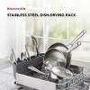 KitchenAid Large Capacity, Fully Size Self Draining Rust Resistatant Satin Coated Dish Rack with Removable Flatware Caddy 20.47-Inch, Gray view 2