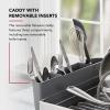 KitchenAid Large Capacity, Fully Size Self Draining Rust Resistatant Satin Coated Dish Rack with Removable Flatware Caddy 20.47-Inch, Gray view 4