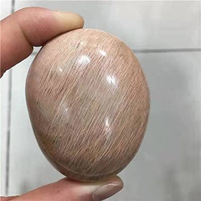 1pc puquancrystal Natural Bulk Crystal Gemstone Orange Moonstone Palm Stones for Home Decoration