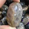 1pc puquancrystal Natural Crystal Gemstone Black Moonstone Quartz Palm Stone for Garden Decoration view 1