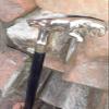 37 INCH Approx Solid Brass Walking Stick JUGUR Handle 3 FOLD Sliver & Black view 3