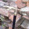 37 INCH Approx Solid Brass Walking Stick JUGUR Handle 3 FOLD Sliver & Black view 4