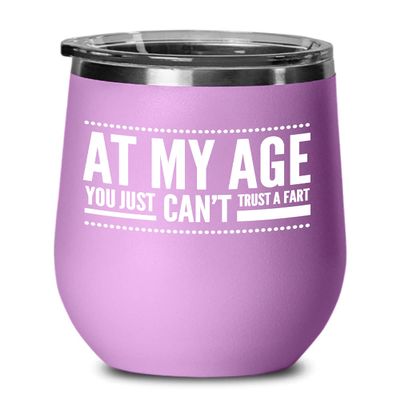 Cant Trust a Fart Wine Tumbler for Dad or Mom Hilarious Birthday Idea for Grandma or Grandpa Funny Sarcastic 12oz Powder Coated Stainless Steel Insul
