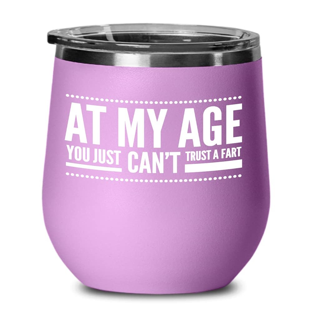Cant Trust a Fart Wine Tumbler for Dad or Mom Hilarious Birthday Idea for Grandma or Grandpa Funny Sarcastic 12oz Powder Coated Stainless Steel Insul
