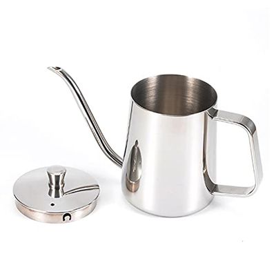 350ml 600ml 304 Stainless Steel Long Narrow Spout Coffee Pot Gooseneck Kettle Hand Drip Kettle Pour Over Coffee With lid (350ml with lid)