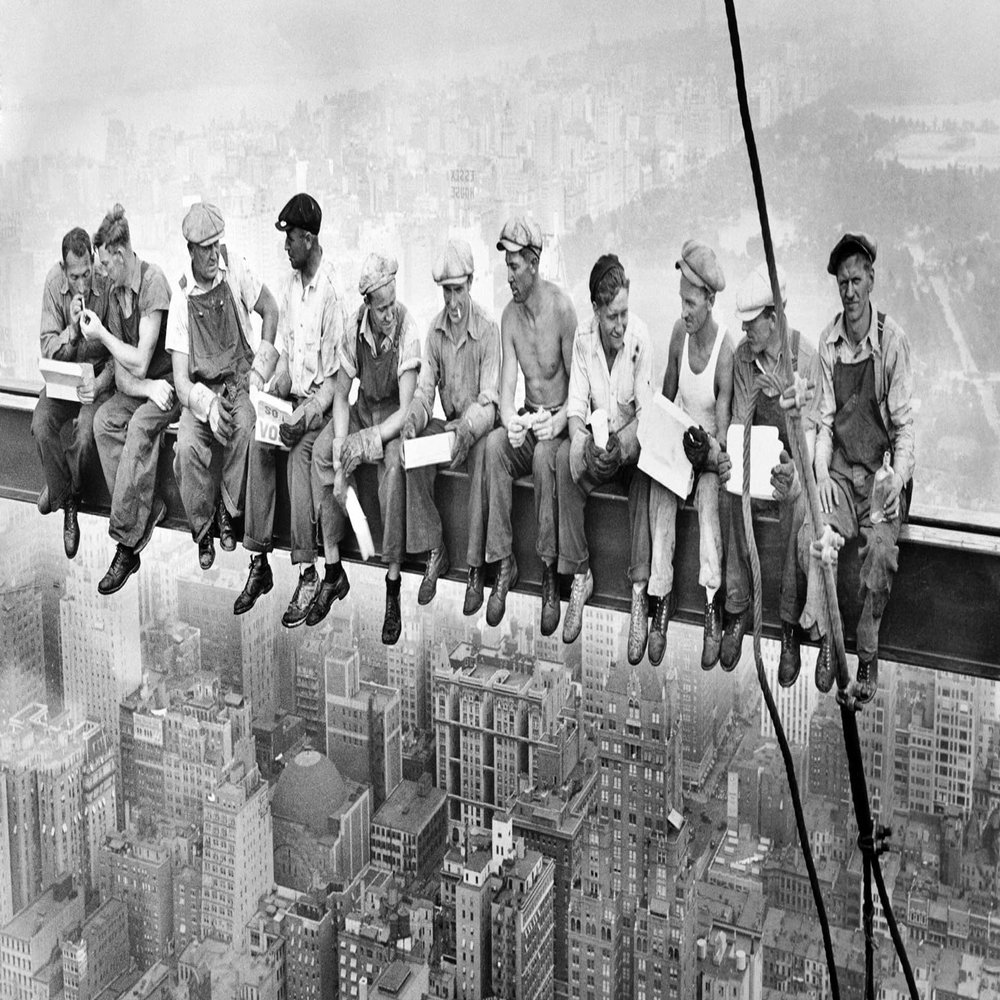 Iconic Arts Laminated 24x36 Poster: Lunch ATOP A Skyscrapers New York City Poster Famous Artwork
