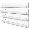 4 Pack Vinyl Record Wall Display,15" Acrylic Invisible Floating Bookshelf for Kids Room,Clear Wall Mounted Hanging Book Shelves,Modern Picture Ledge Display and Album Vinyl Wall Mount Shelf view 1