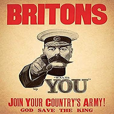 Iconic Arts Laminated 24x36 Poster: Britons Lord Kitchener Wants You British English War Propaganda