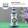 4pcs Mini Lighthouse Blue Lighthouse Figurine Lighthouse Table Kids Fish Ocean Miniatures Lighthouse Miniature Lighthouse Ornaments Wooden Seaside Nautical Lighthouse Wedding view 3