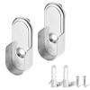 Jiozermi 2 Pack Oval Closet Rod End Supports with 1 Mounting Hole, Wardrobe Bracket Rod Holders Fit for 15x30mm Oval Rods, Flanges Pole Sockets for Wardrobe Closet, Polished Chrome Finish view 1